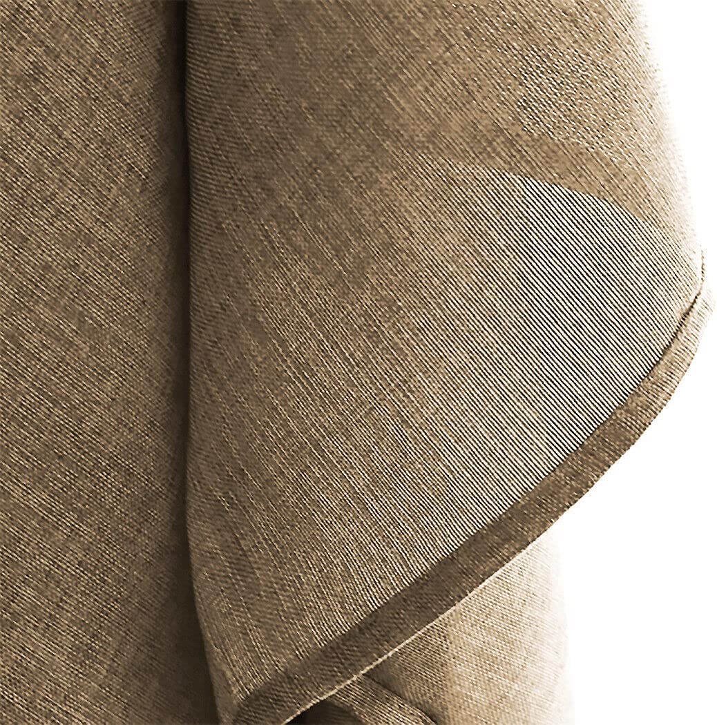 Tenda Porta Finestra Tortora 140x280 cm Tessuto Intrecciato Semitrasparente Coprente Occhielli Acciaio - 3