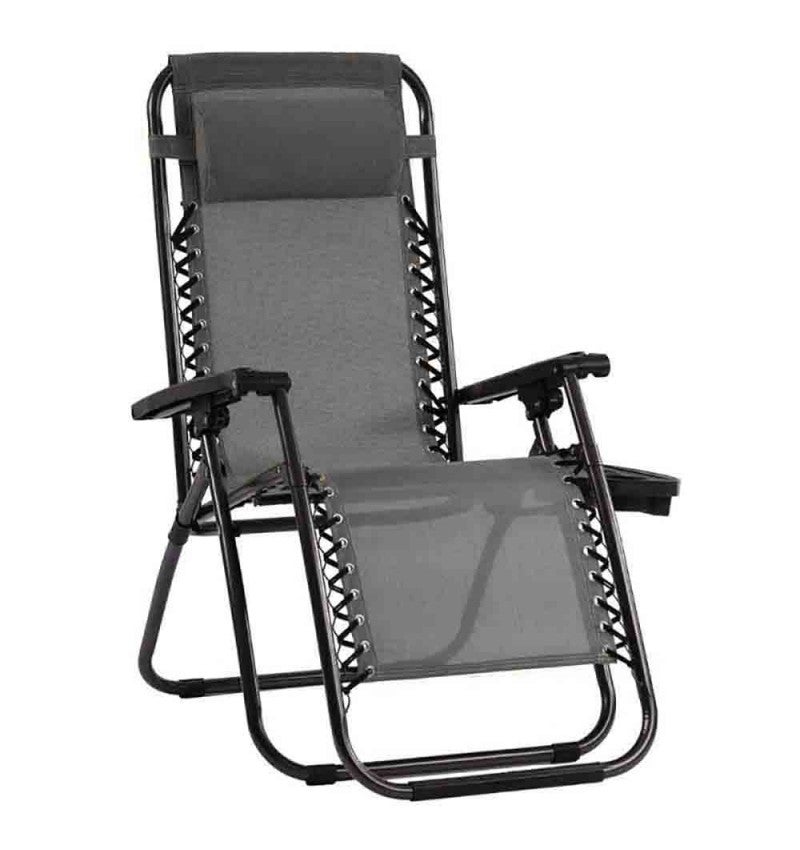 AKTIVE 62293 - Silla Plegable Premium Negra, Para Terraza, Balcón, Patio O Jardín, Medidas 49x67x123 Cm, Material Aluminio Y 100% Poliéster, Antivuelco, Peso Soportado Máx 110Kg, Sillas Plegables