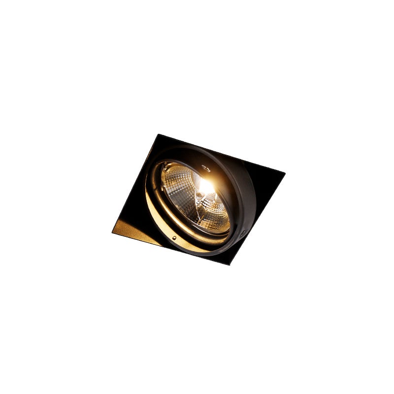 Qazqa reflektory wpuszczane - Oneon Trimless 111 - czarny, gu10, max. 50w, kompatybilny z żarówką LED, 15.6cm, kwadratowy