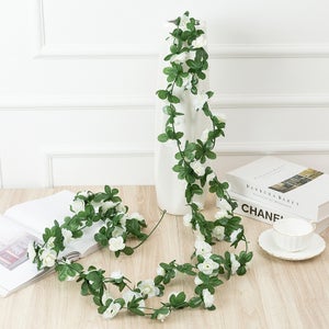 2 Ghirlande Di Fiori Finti In Seta Rosse Da 2,4 M – Per Decorazioni Matrimonio, Archi, Feste - 2