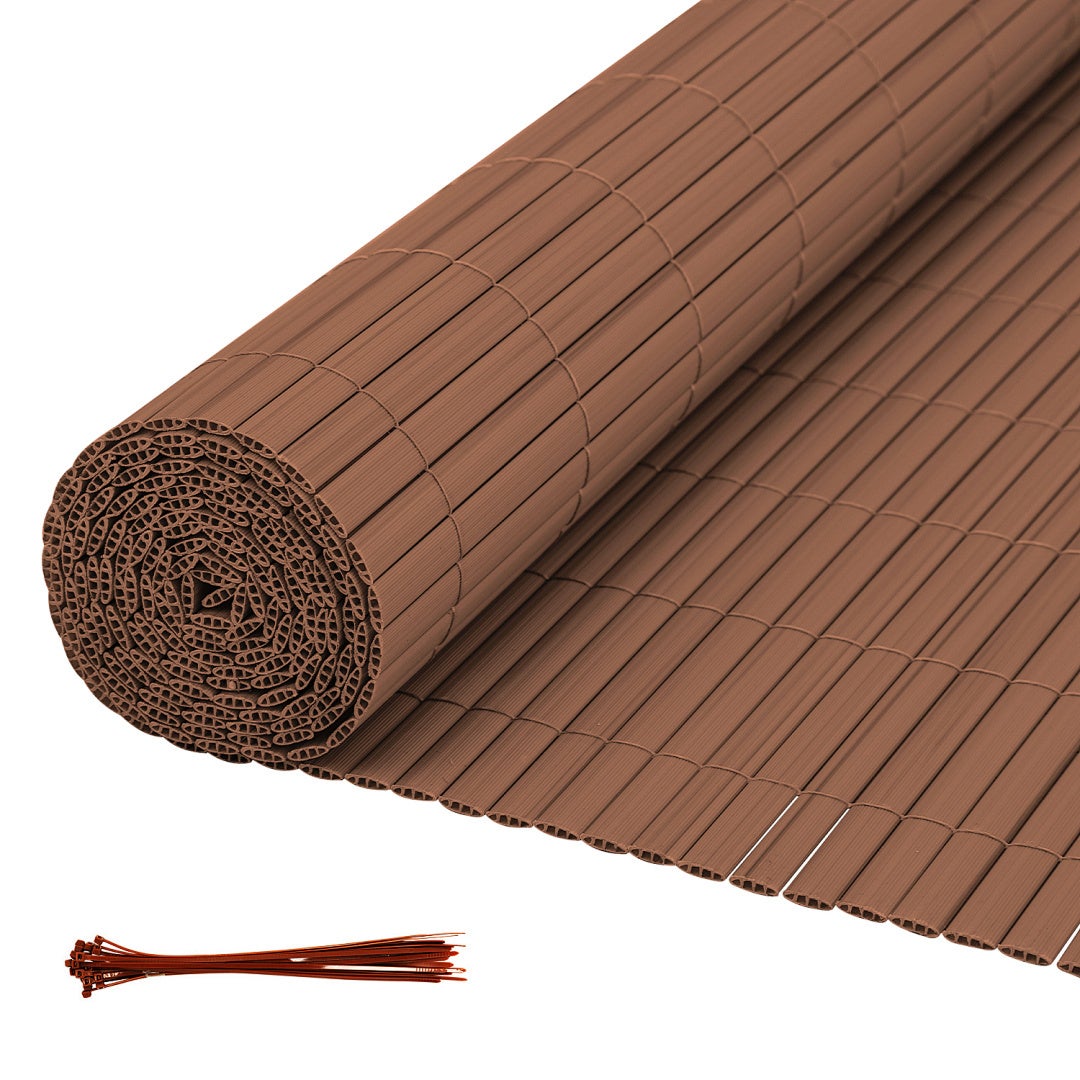 Solidna mata PVC – Zewnętrzna osłona prywatności do ogrodu, tarasu i ogrodzenia Brązowy 140 x 500cm