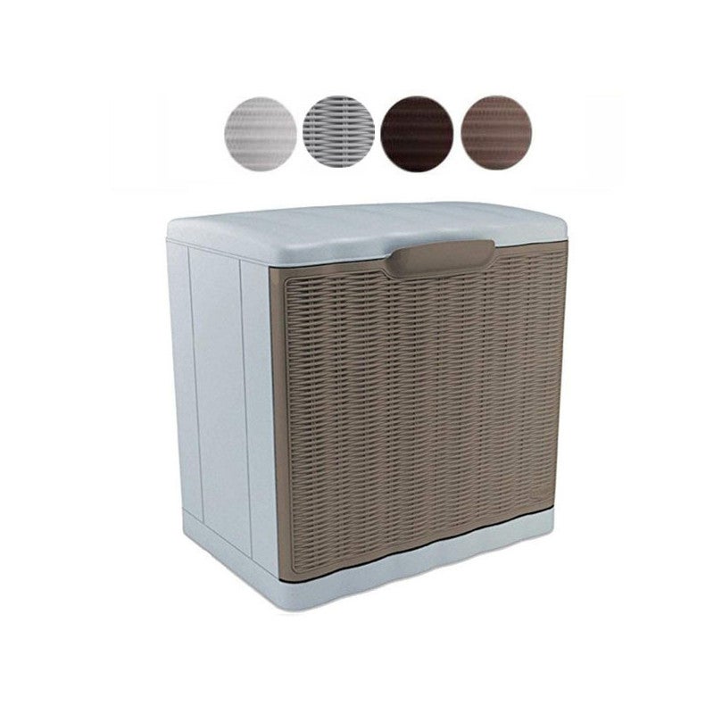 Stefanplast Rattan Korb Mit Griff – Grau, 58x37x29 Cm, Stylischer Aufbewahrungskorb
