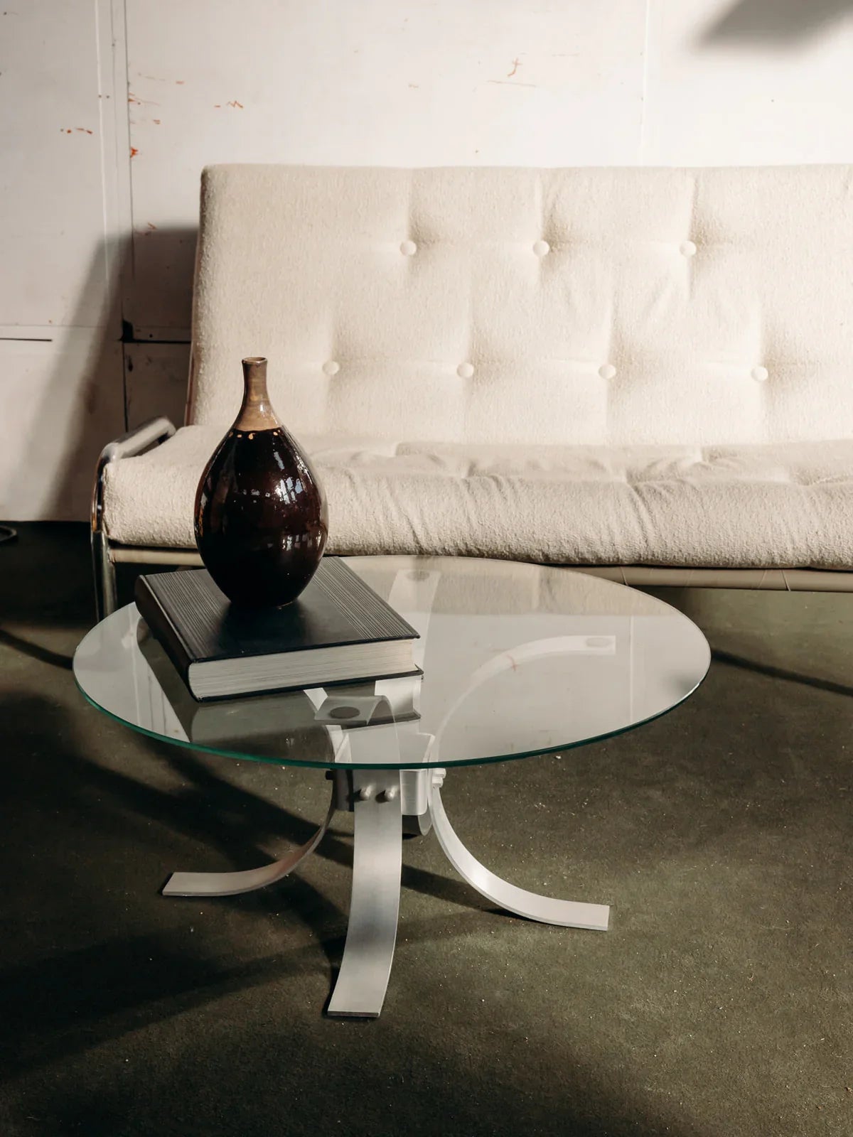 Table basse ronde en verre Donna N°504 - Bon état - 4