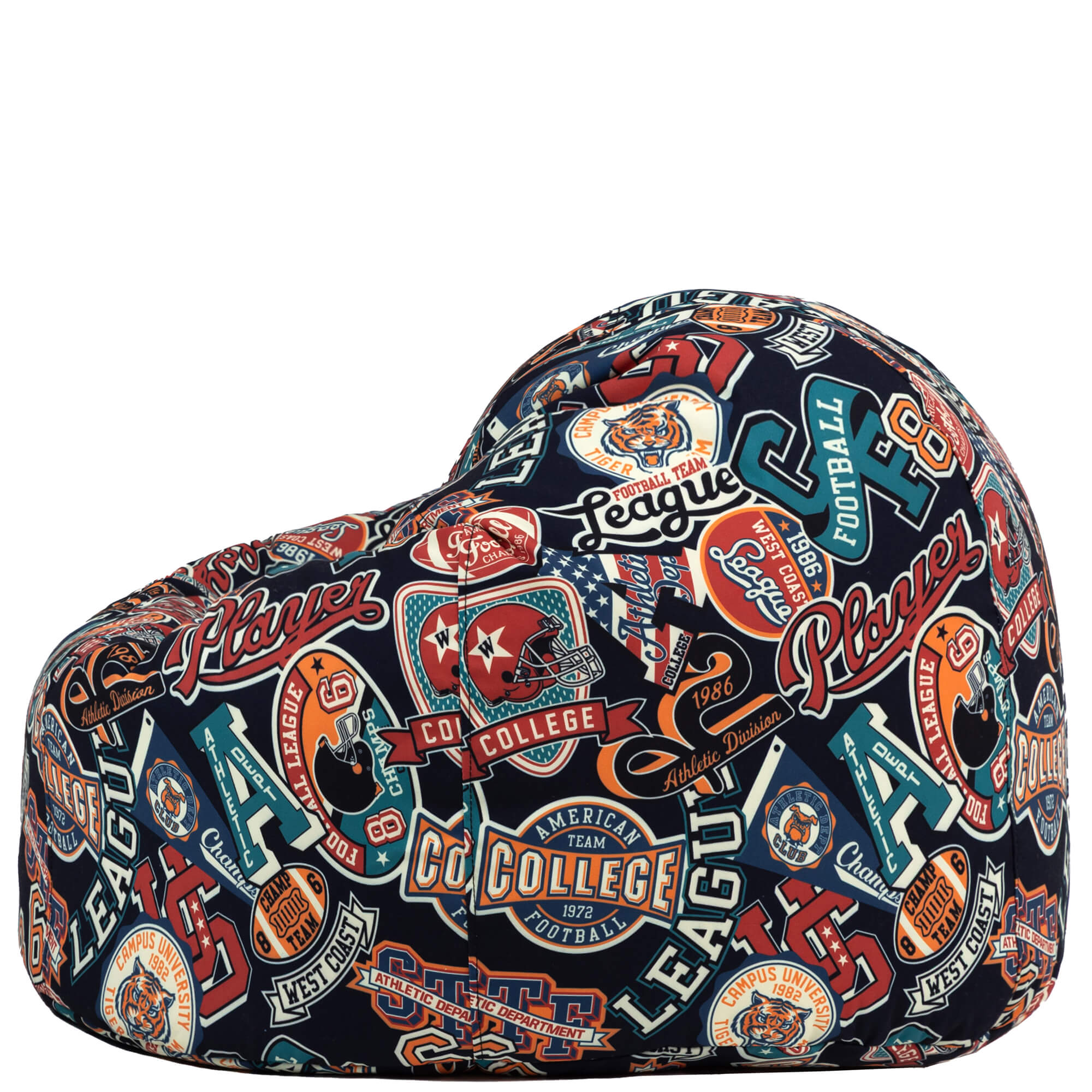 Pouf fauteuil classique large enfant intérieur extérieur à imprimé sport américain, chambre, salon, jardin, 80x80cm Oeko-Tex® - 5