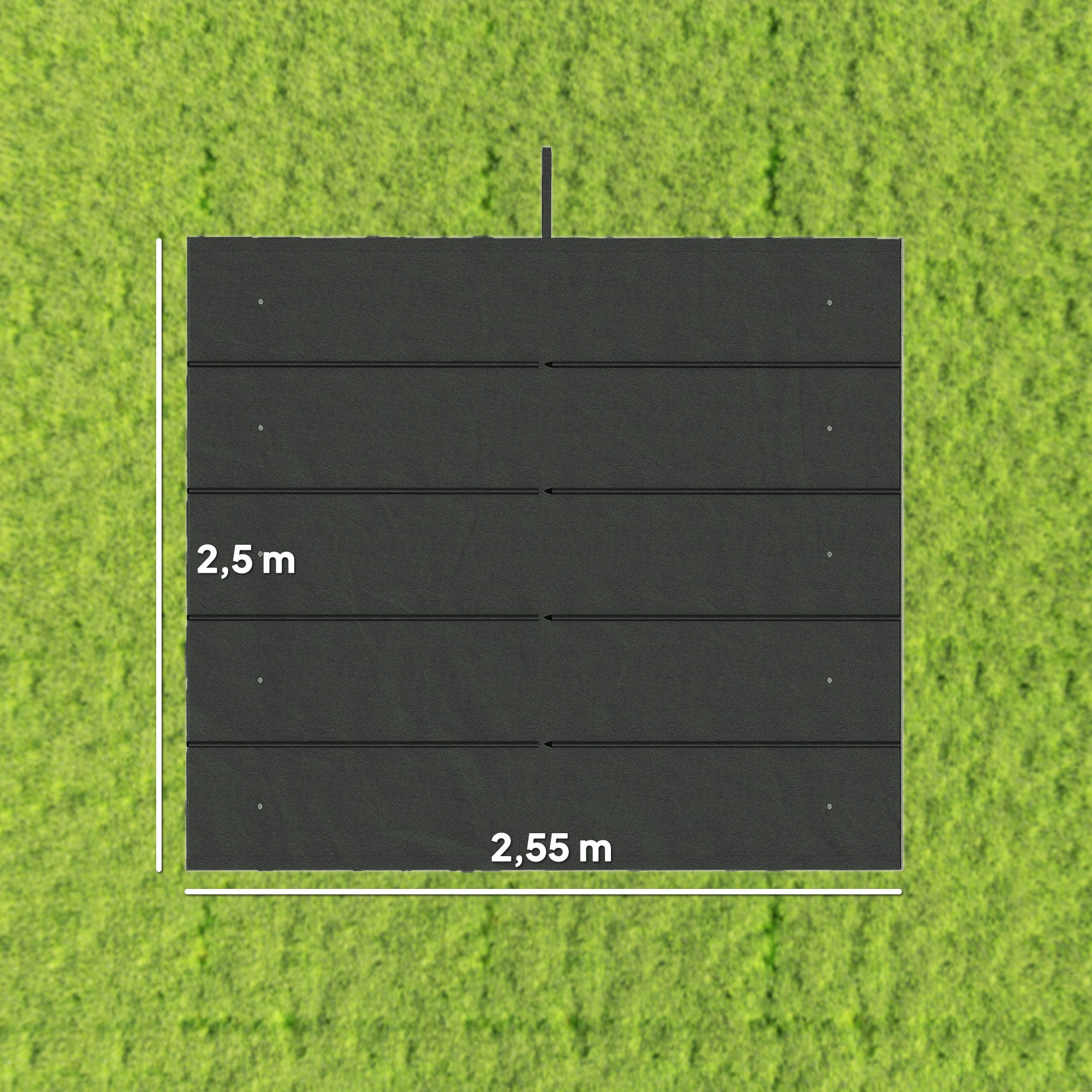 Cubierta para Pérgola Outsunny Tela Poliéster Gris Oscuro 250x255x6 cm - 3