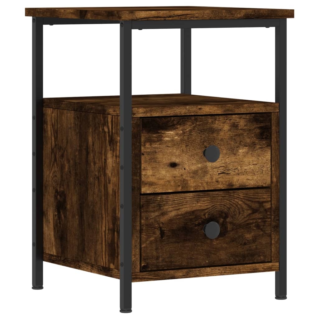 Lot de 2 Tables de chevet，Table d'appoint, Table de nuit pour Salon Chambre chêne fumé 34x35,5x50 cm bois ingénierie418950 - 5