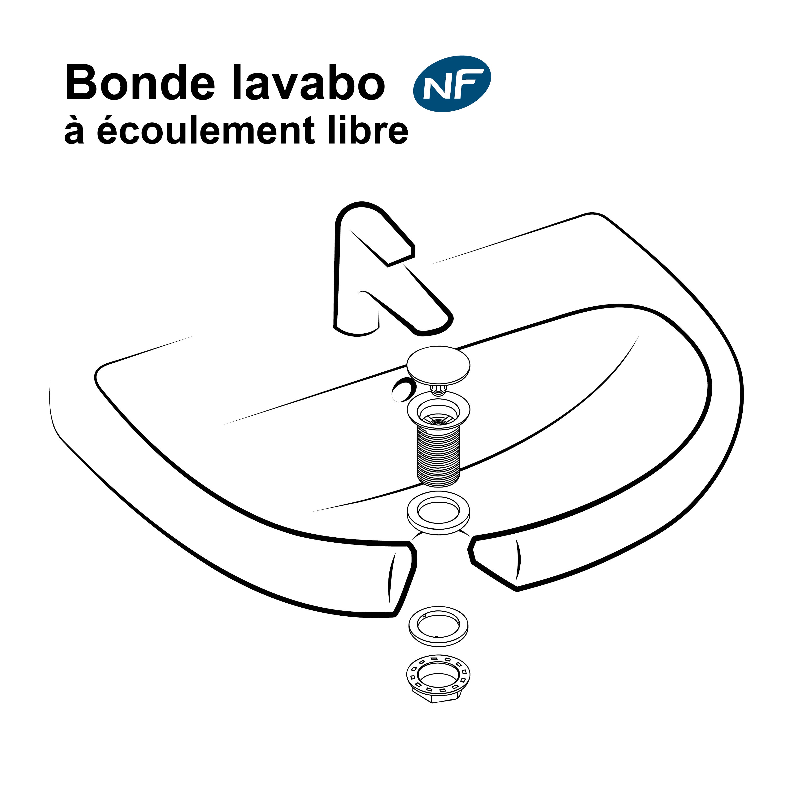 Edouard Rousseau - Bonde de Lavabo à écoulement libre - Sans trop plein - Certifié NF - Chromé - 4