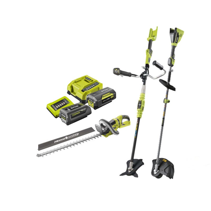 Pack RYOBI 36V Débroussailleuse Taillehaies Coupe bordures 2 Batteries 4,0Ah 2