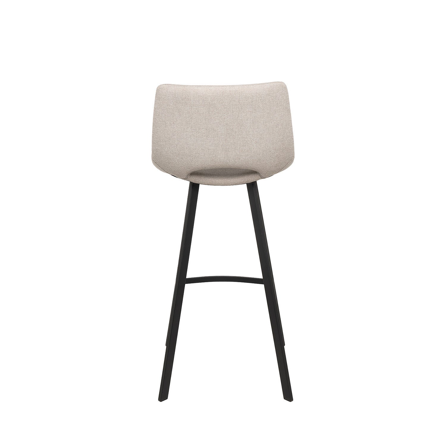 Taburete alto Bandar tapizado beige y patas negras. - 5