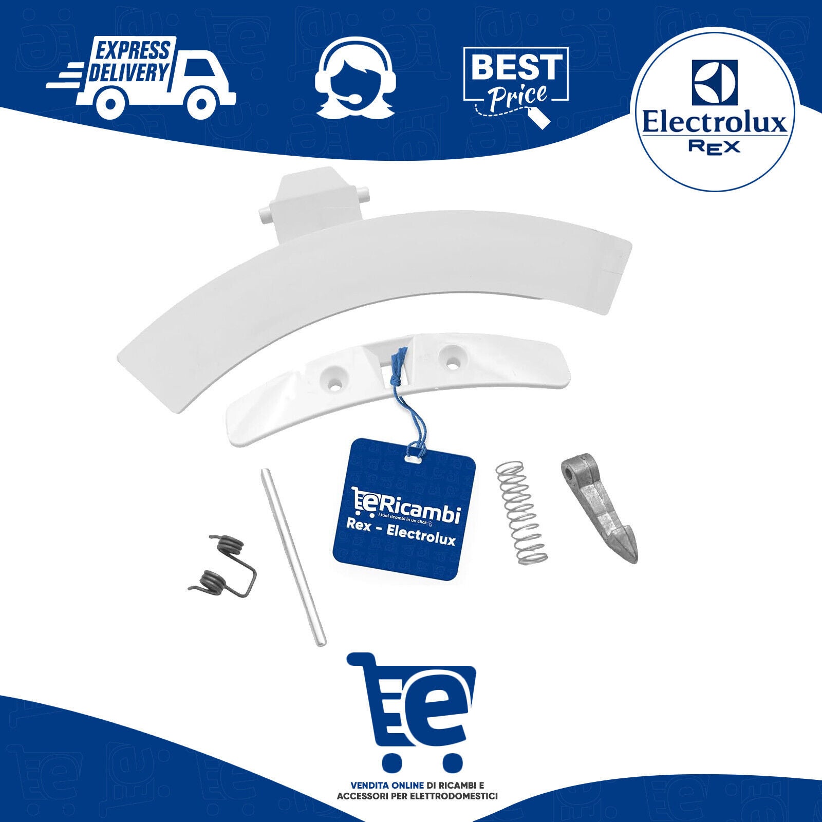 Kit Maniglia Sportello Lavatrice Electrolux Zanussi Zoppas compatibile