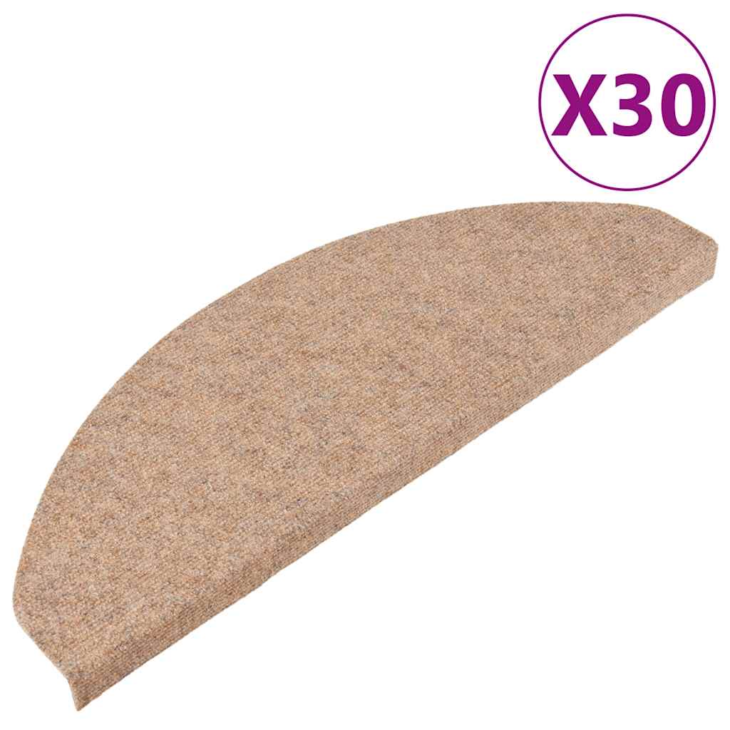 Tapis d'escalier auto-adhésifs, 30 pièces, beige, 65 × 22,5 × 3,5 cm - 2