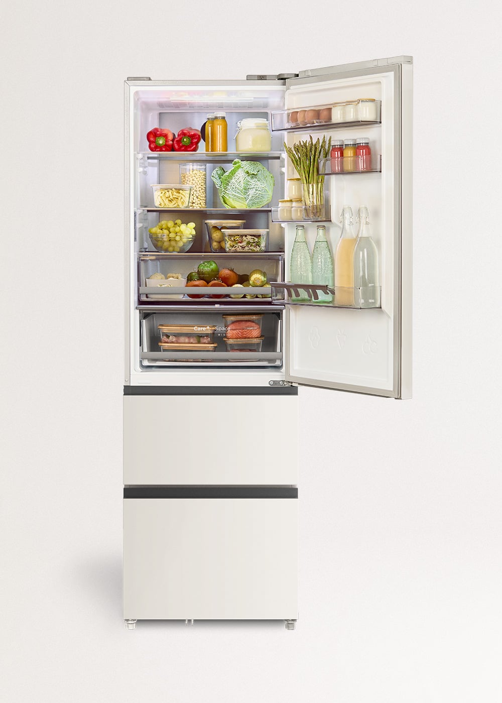 CREATE - FRIDGE STUDIO COMBI PRO FLEX 401 - Réfrigérateur 401L No Frost à l'italienne avec, Space Pro et Care+- Blanc cassé - 2