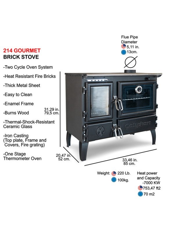 Stufa a legna indipendente con forno - 214 Base - 4
