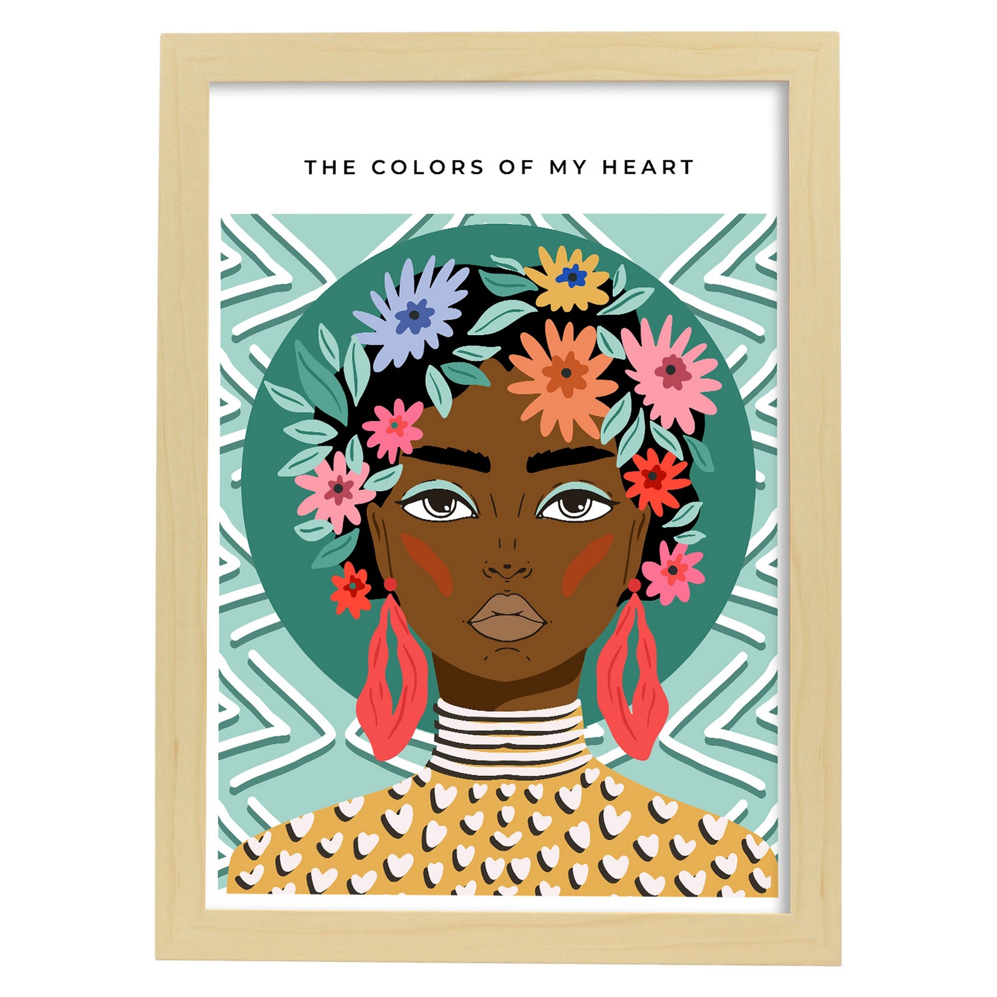 Affiche Les Couleurs De Mon Coeur Tableaux Décoratifs Pour Votre Chambre À Coucher Foyer Impressions Pourconception A3 Avec Des Cadre De Bois Léger - 2