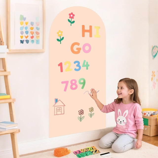 Sticker mural magnétique incurvé, mesurant 39,3 x 17,5 pouces, tableau à dessin magnétique, convient aux murs, salles de jeux, maisons ou bureaux.