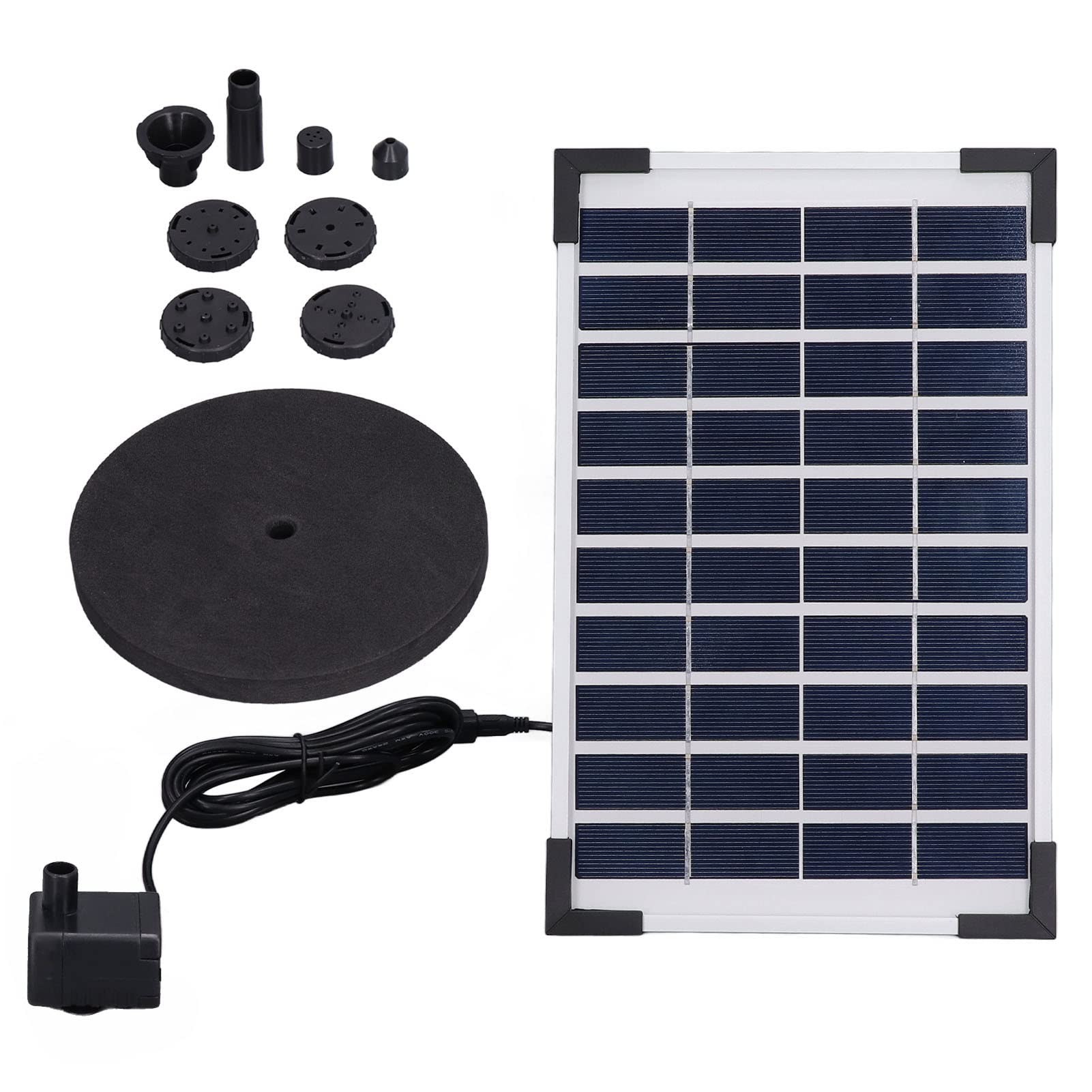 Kit D'arrosage Submersible - Pompe à Eau Solaire Pour Piscine, Jardin, Bassin Ou Fontaine - Noir
