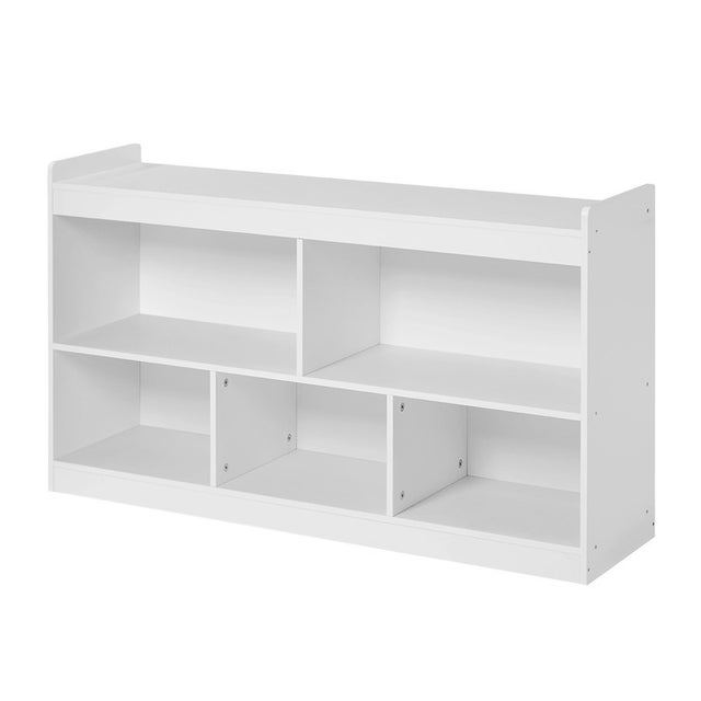 Meuble de Rangement pour Enfant Montessori à 5 Compartiments Ouverts, pour Jouets et Livres, Blanc