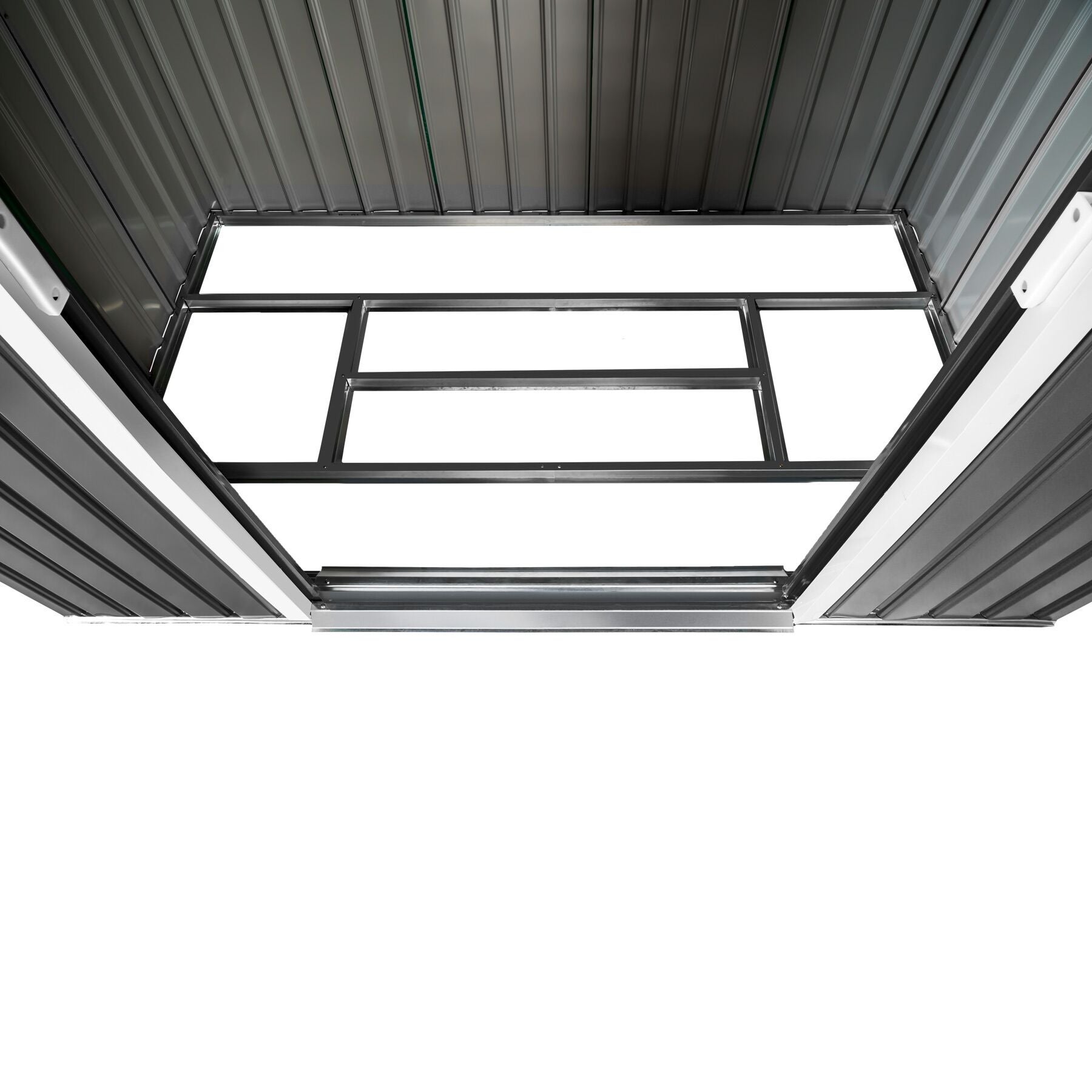 Abri de jardin en acier 2,7 m² toiture 2 pans avec 4 ouvertures de ventilation et porte coulissante TECTAKE - 8