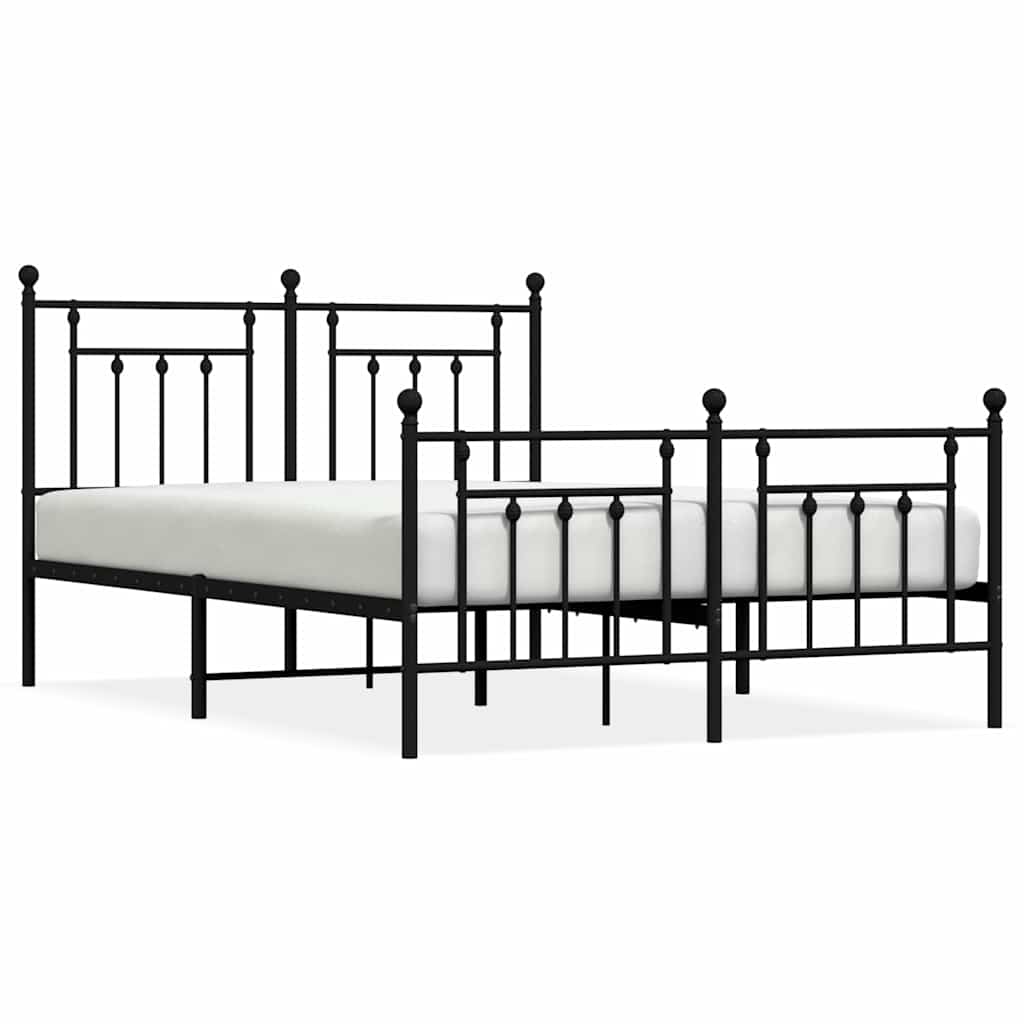 Łóżko Metalowe Czarne Rama Łóżka Ze Stelażem Do Sypialni Pokoju 140x190