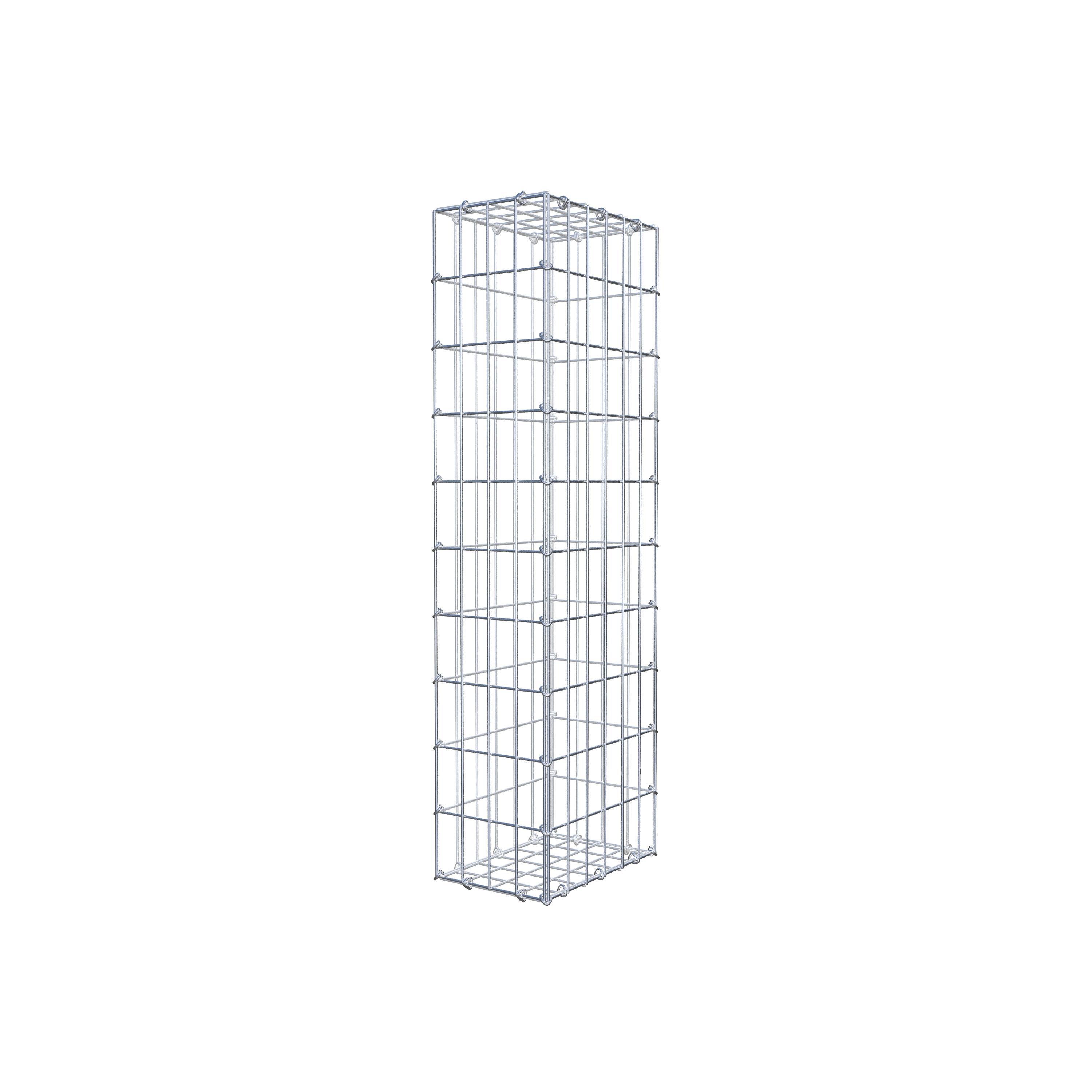 Gavión de acero galvanizado 100x30x20cm (LxAxP), malla 5 x 10cm, Anillo en C, jaula metálica para muro o jardín - 2