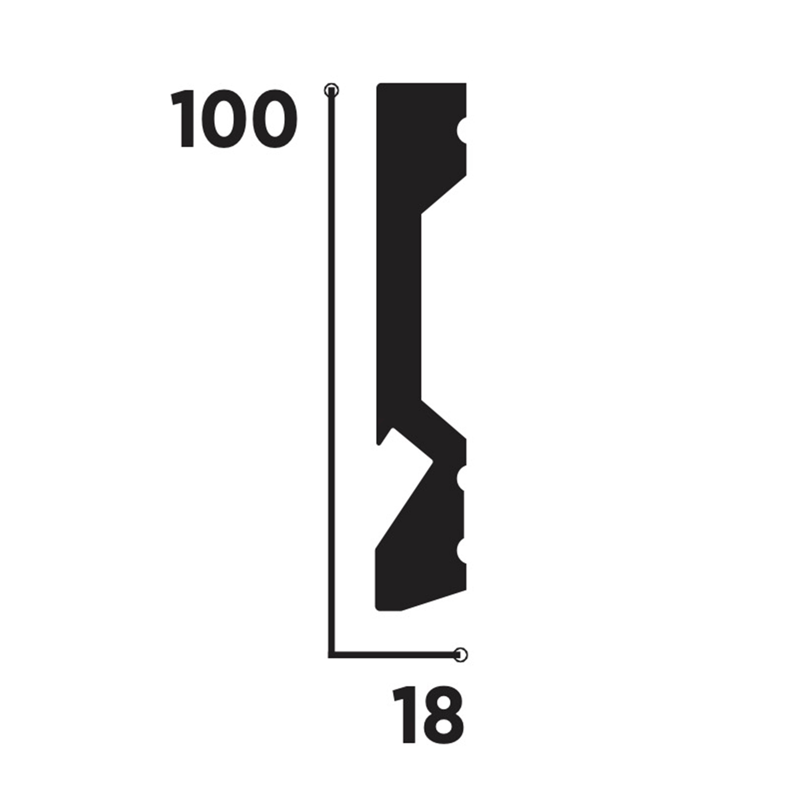 Plinthe encastrée LED CARRÉE en FeelingWood-HD POLYMERS 100x18mm - BLANC (prix au mètre linéaire) - 2