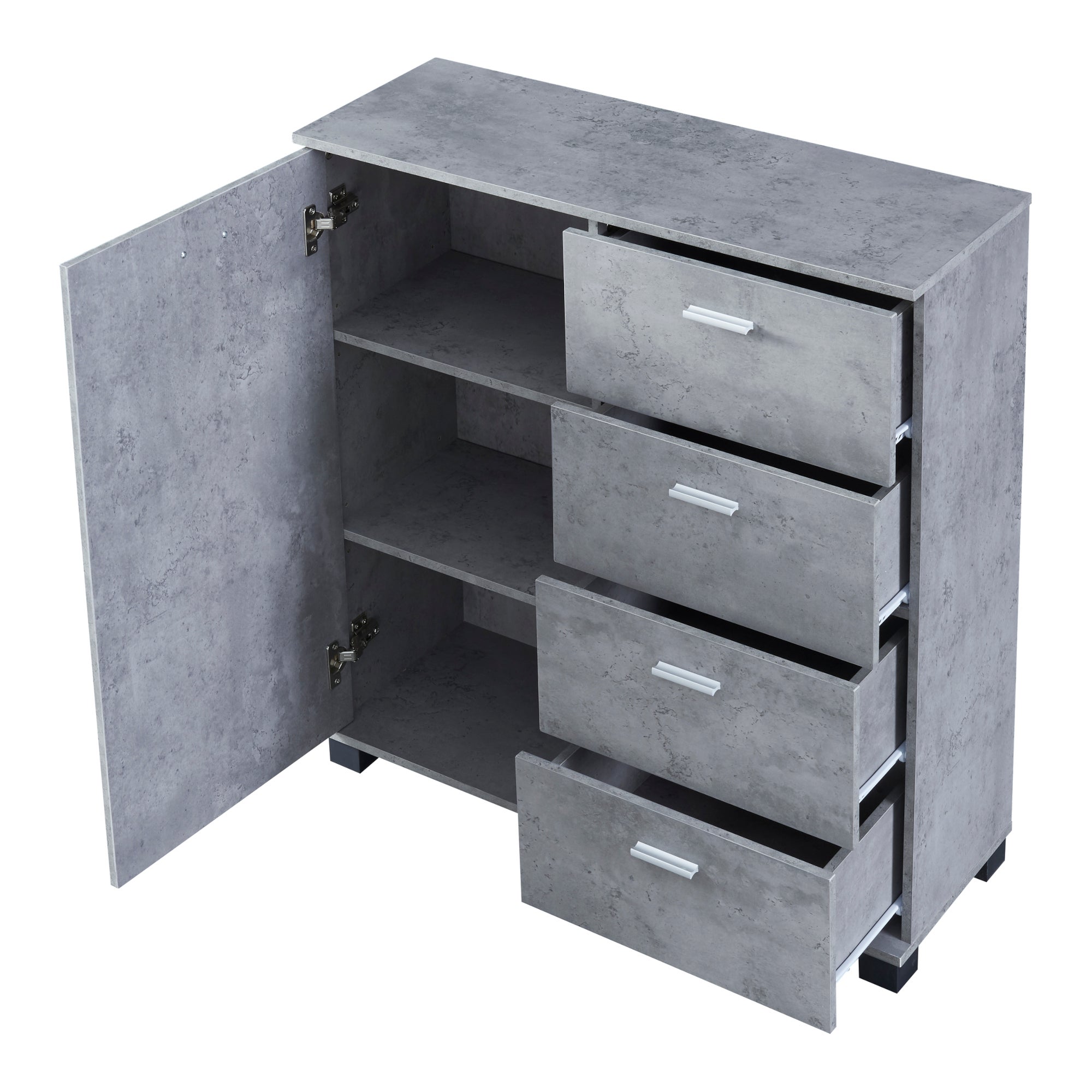 Commode Döbritz 84 x 80 x 28 cm effet béton [en.casa] - 5