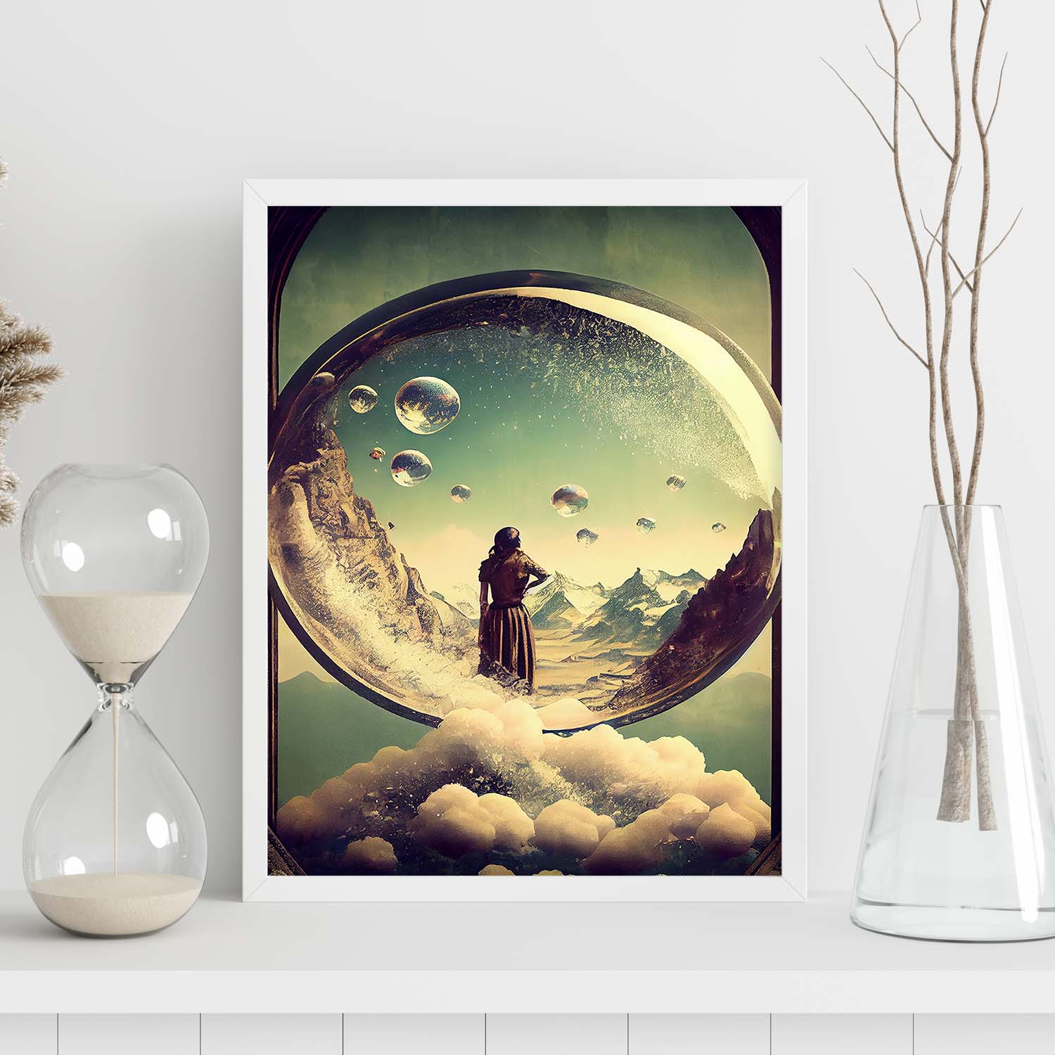Nacnic hay infinitas posibilidades vintage extrañas 157 estampados de arte estético de pared para el diseño de dormitorio a3 marco blanco