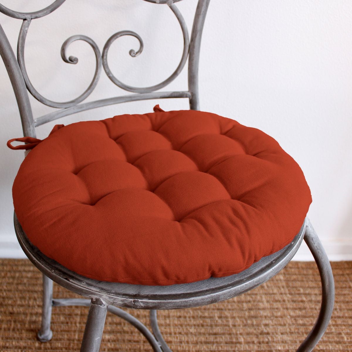Galette De Chaise Atmosphera Otto Coton Rose Terracotta 38x38 Cm - Coussin Confortable