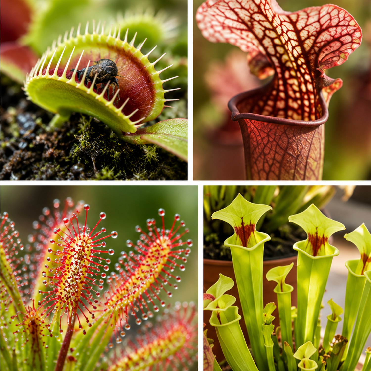 Piante Carnivore - Set di 6 - Resistenti e Biologiche - Cattura Insetti Naturale - Senza Pesticidi - 3