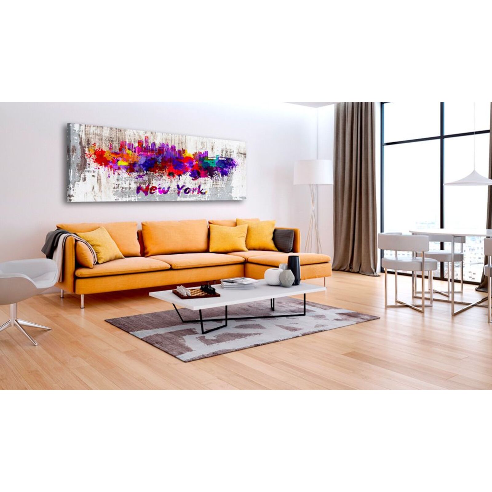 Tableau ville des artistes - 135 x 45 cm - 2