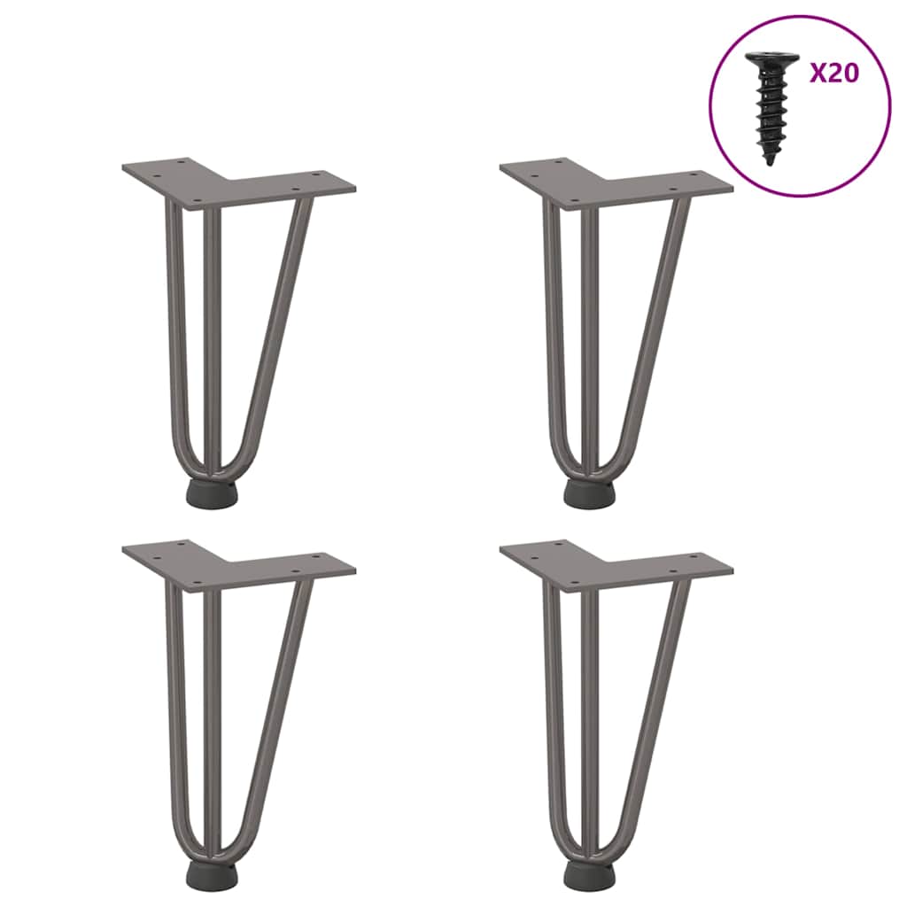 Nogi do stolika kawowego z szpilkami 4 szt. Naturalna stal 20 cm Solidna stal vidaXL