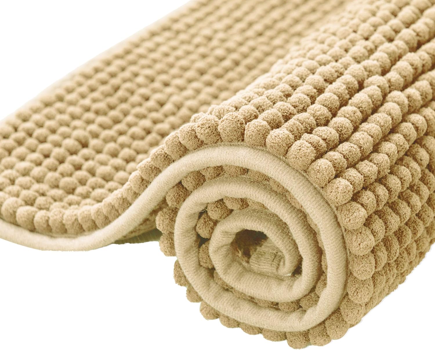 Mata łazienkowa o dużej chłonności, nadająca się do prania w pralce, wykonana z mikrofibry szenilowej, mata przy wyjściu z prysznica (40×60 cm, beżow