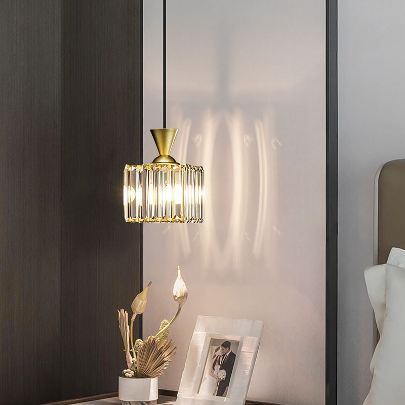 Lustre LED moderno, candeeiro de teto LED de cristal, candeeiro suspenso com altura ajustável, 3 temperaturas de cor (φ13cm, quadrado) - 9