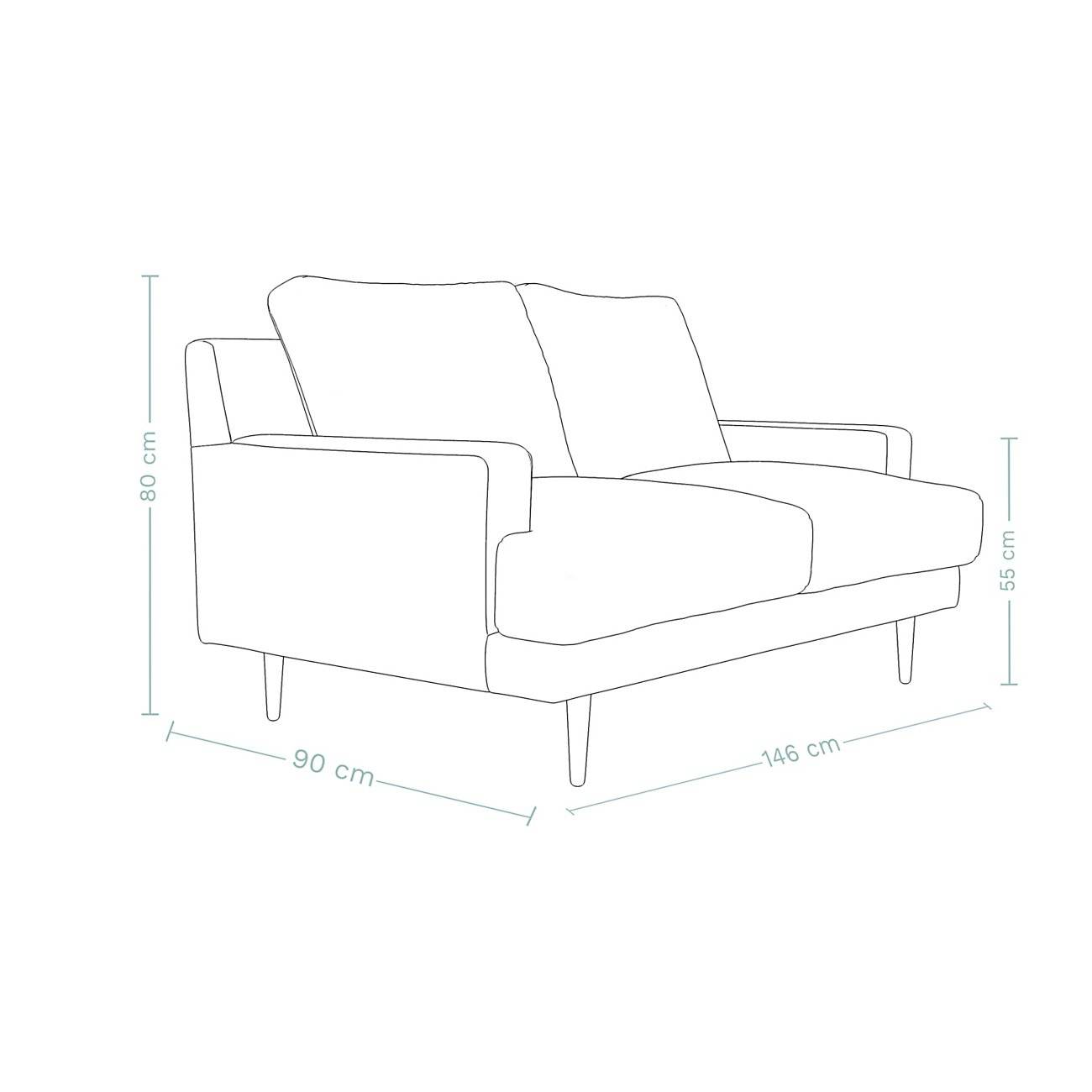 Canapé velours Oscar - 2 places - Vert Emeraude - 4