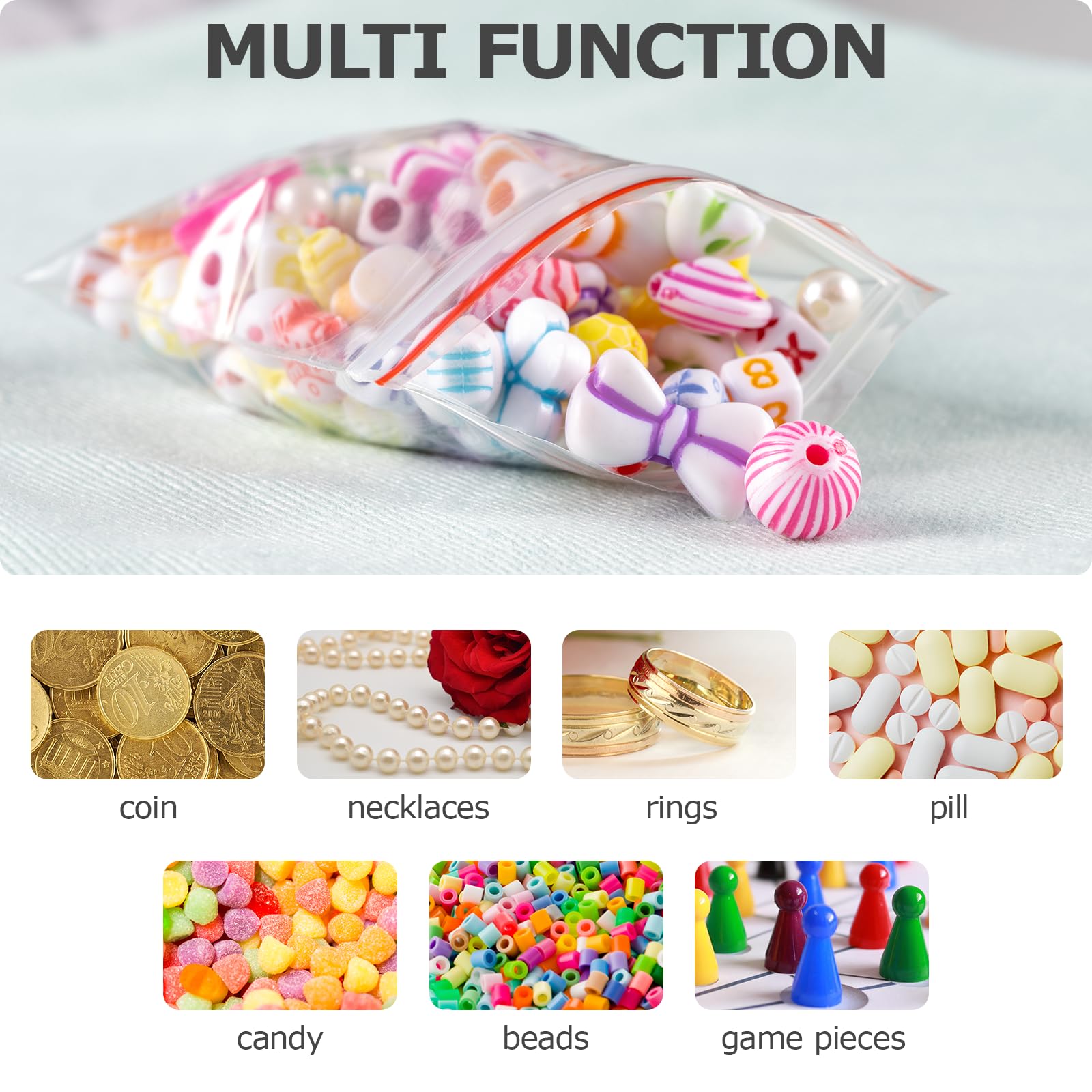 100 Pezzi Sacchetti Di Plastica Trasparenti Impugnatura Buccia E - Foto 8