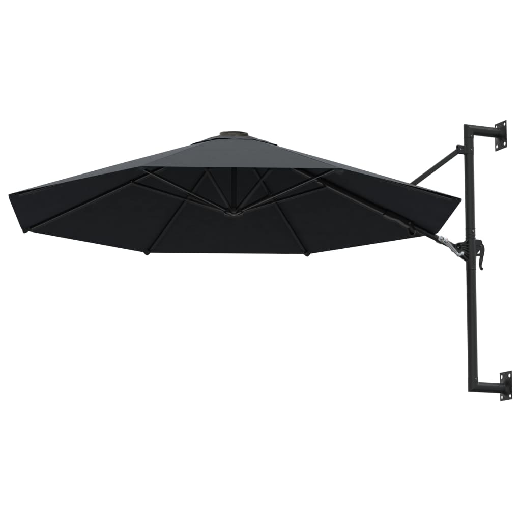 Maison Exclusive - Parasol mural avec mât métallique 300 cm Anthracite - 3