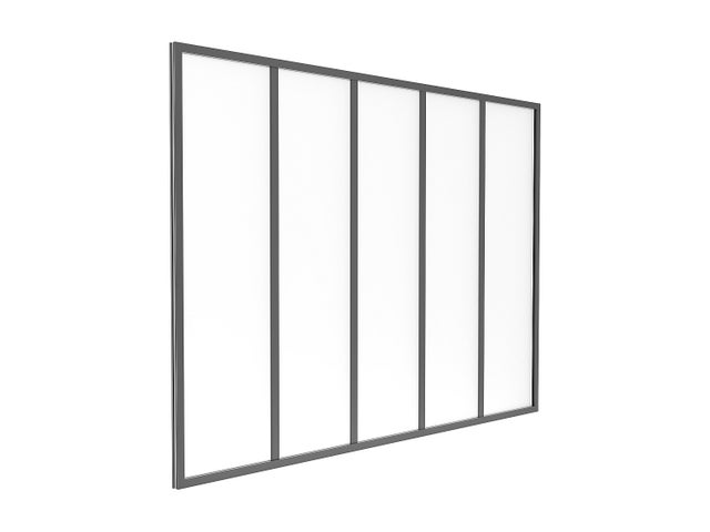Verrière atelier en aluminium thermolaqué et verre dépoli noir 150 x 105 cm (L x H) – BAYVIEW