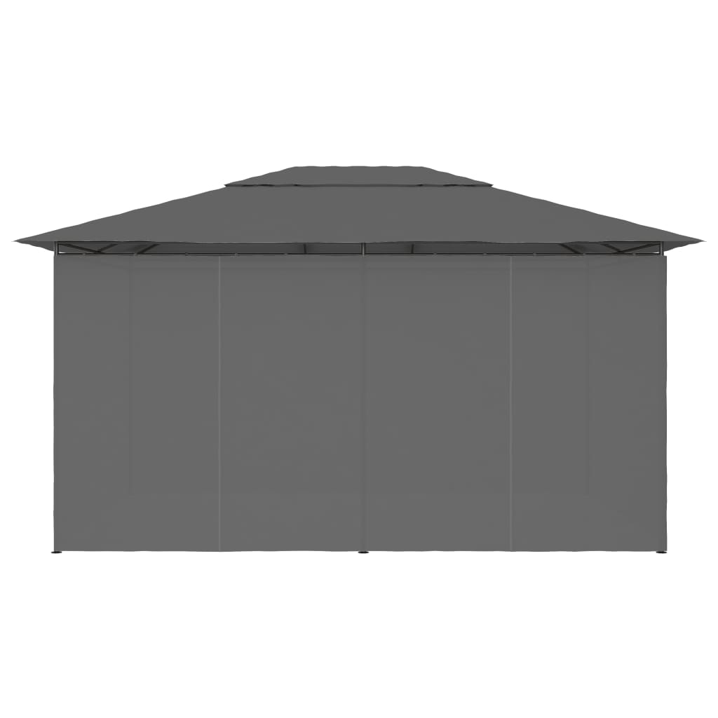 Tonnelle de jardin avec rideaux 4 x 3 m Anthracite CFW690463 - 5