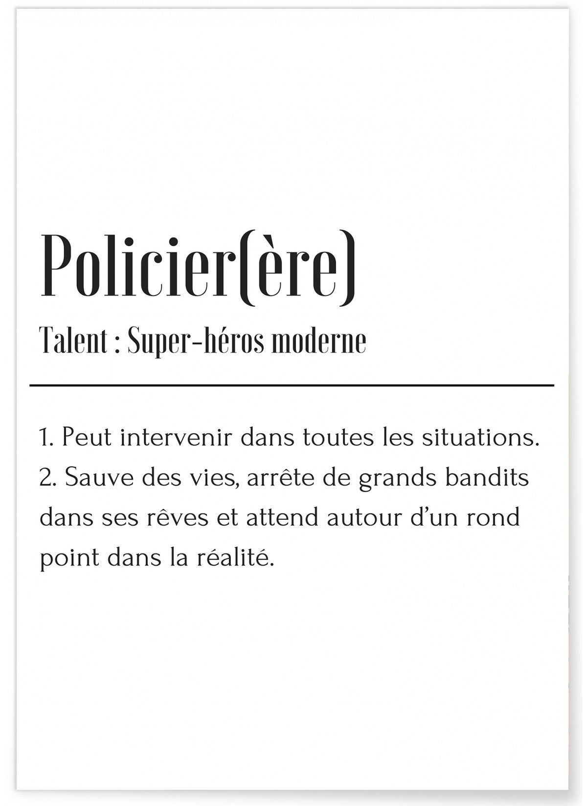 Affiche Définition Policier - Format A3 - | Leroy Merlin