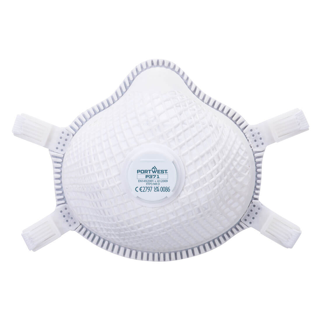 Masque respiratoire ergonomique avec valve Portwest NR D FFP3 (boite de 5 masques) Blanc Unique - 3