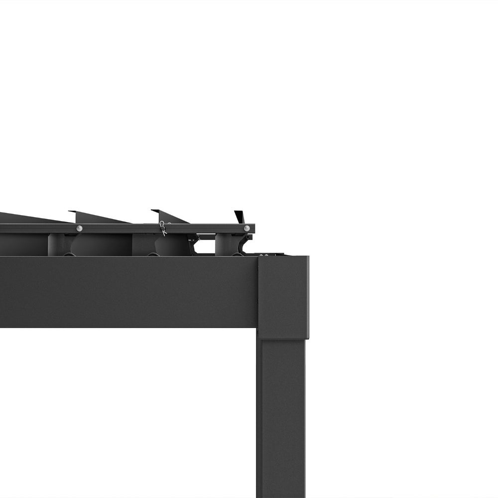 Pergola bioclimatique autoportée 3x5 m acier anthracite avec lames orientables – MIRADOR 80S - 4