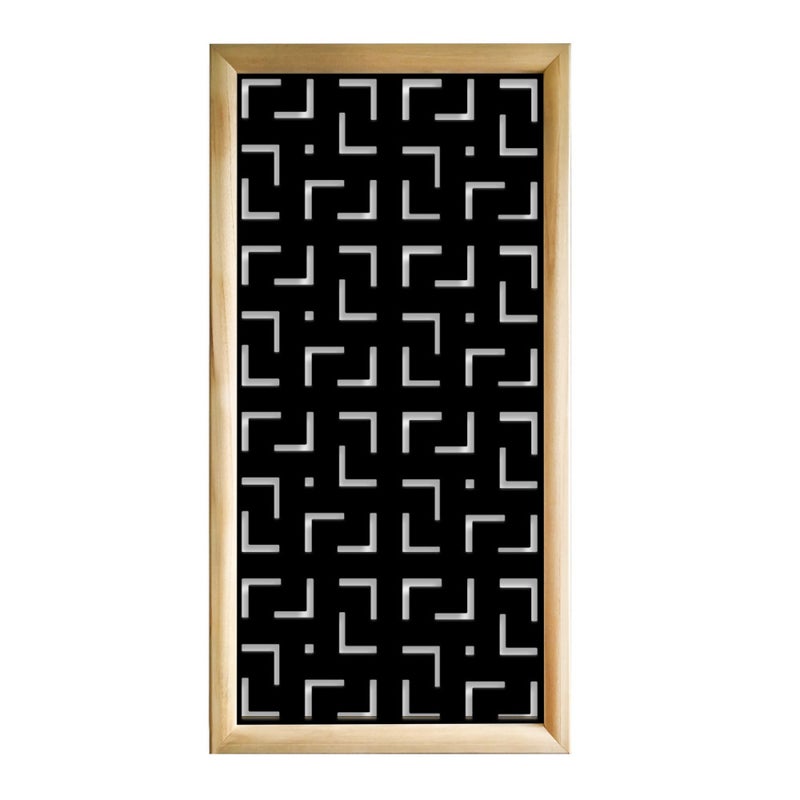LABYRINTH M - Prostokątne moduły dekoracyjne z drewna i PVC - Rozmiar 73x148 cm - Grubość 64 mm - Kolor wewnętrzny CZARNY