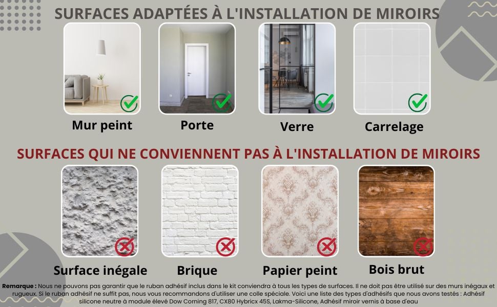 BD ART Lot de 9 MIROIRS carrés 20x20 cm en verre. Miroirs collés - 3