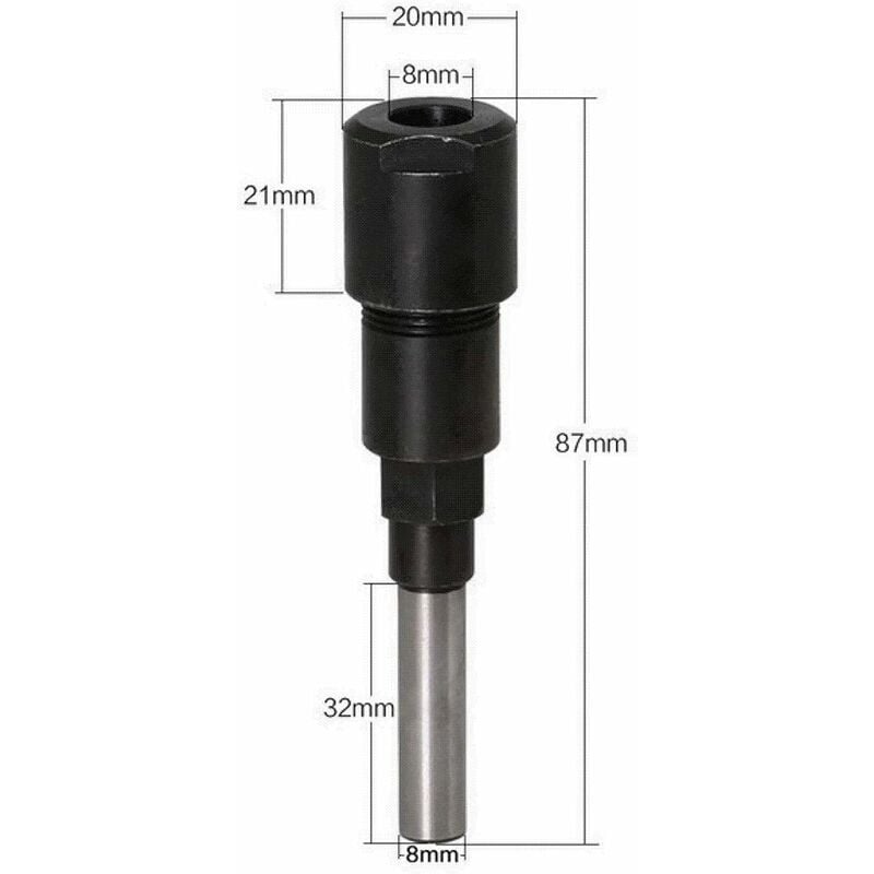 Prolunga Per Pinza Router – Mandrino Estensione Per Fresatura E Incisione, Gambo Tondo 8 Mm, Acciaio Legato, Per Lavorazione Legno
