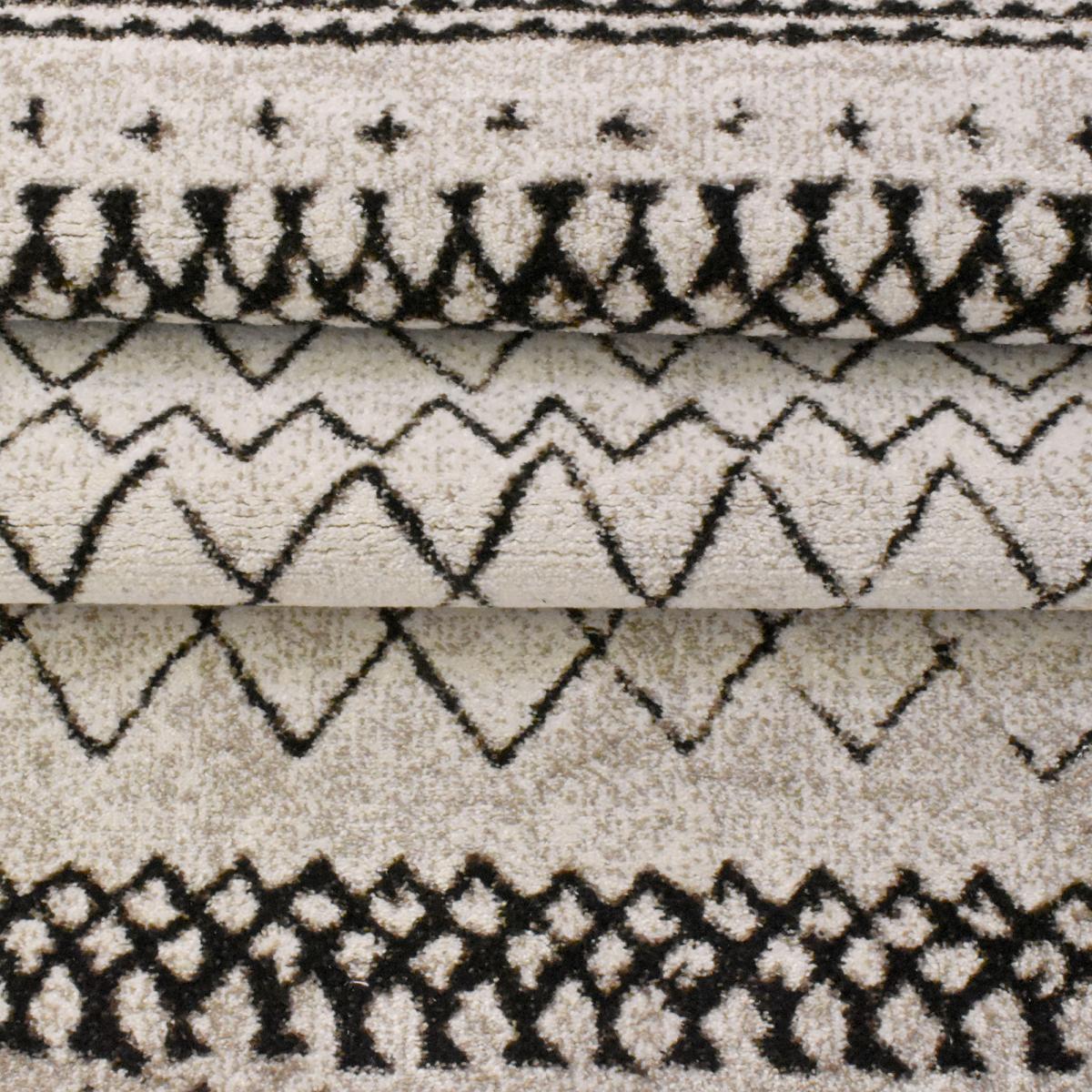 Tapis berbère 120x170 tissé motifs tribaux LYN8 MABAL crème - 7