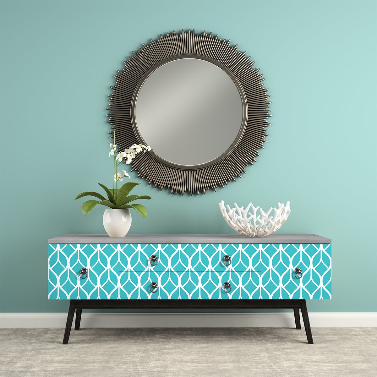 Vinilo muebles escandinavos isbeth - adhesivo de pared - revestimiento sticker mural decorativo - 60x90cm