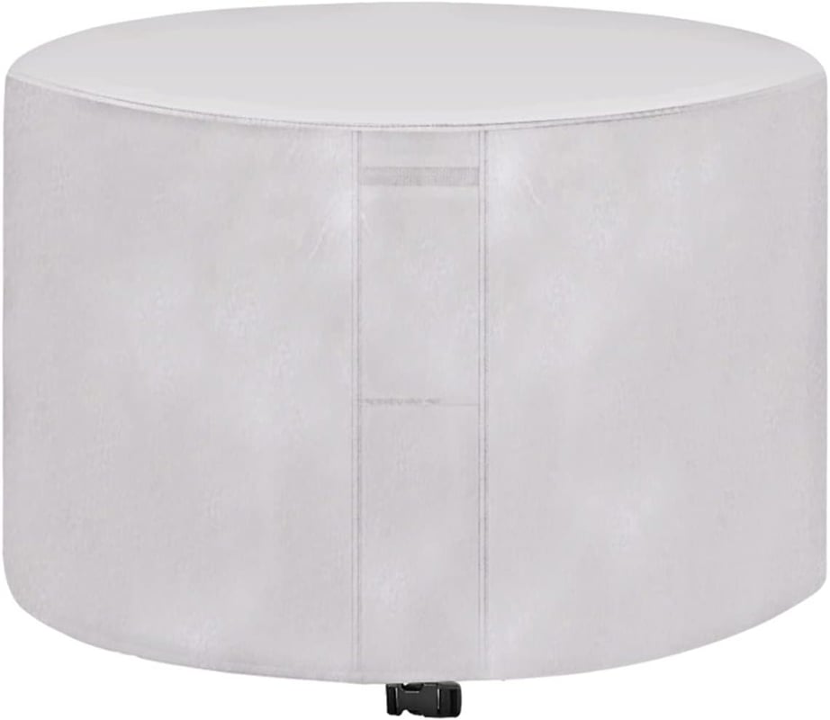 Wodoodporny pokrowiec ochronny na okrągłe meble ogrodowe, tkanina Oxford 420D, wiatroszczelny, odporny na promieniowanie UV, srebrny, 280 x 110 cm