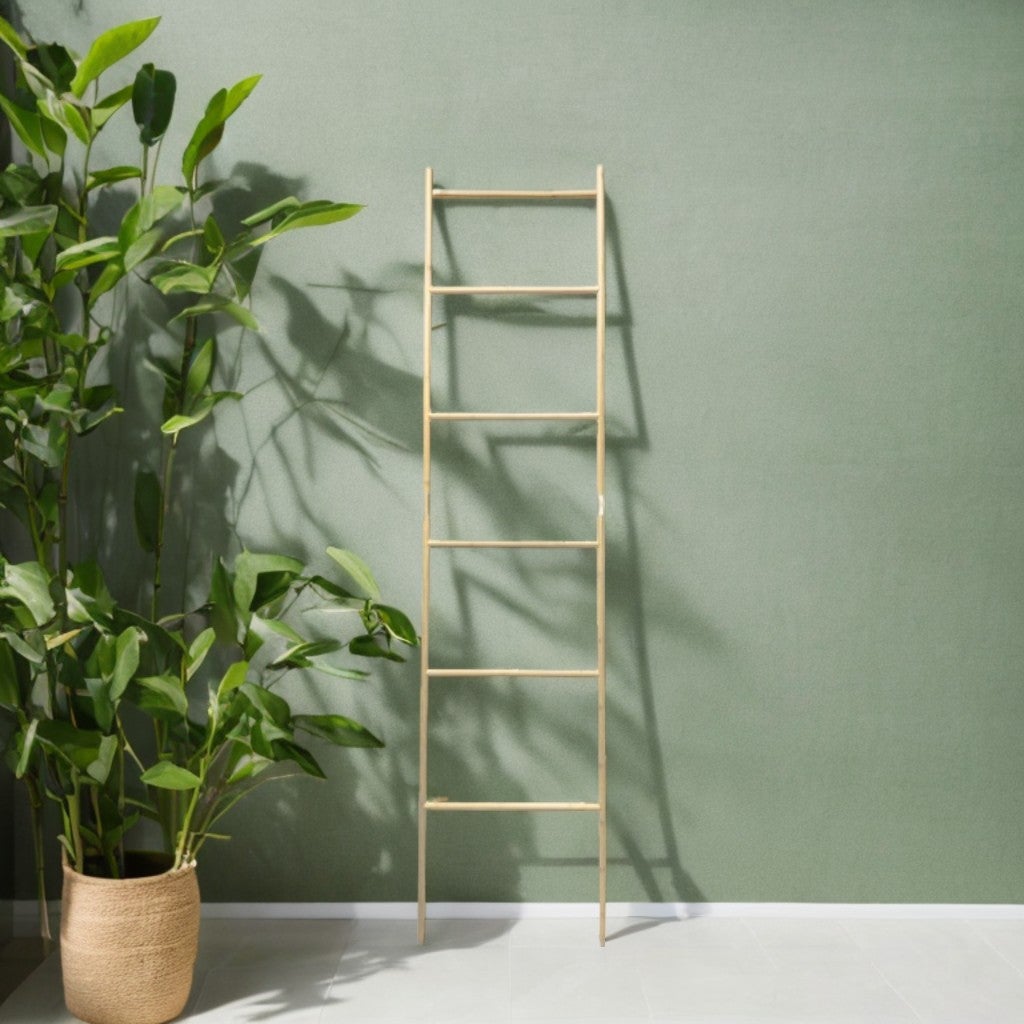 Scala Per Asciugamani In Bambù A 5 Livelli - Design Naturale Per Bagno E Casa - Foto 11