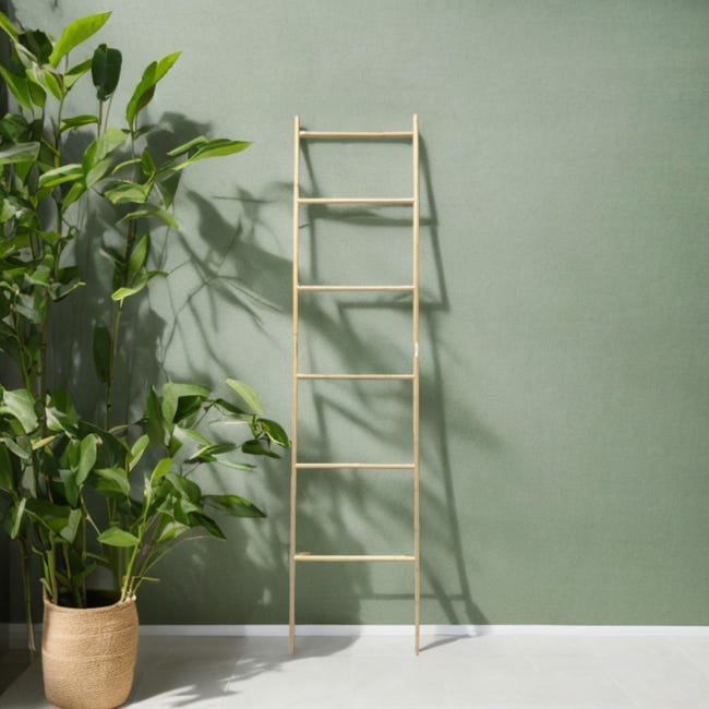 Scala Per Asciugamani In Bambù A 5 Livelli - Design Naturale Per Bagno E Casa - Foto 11