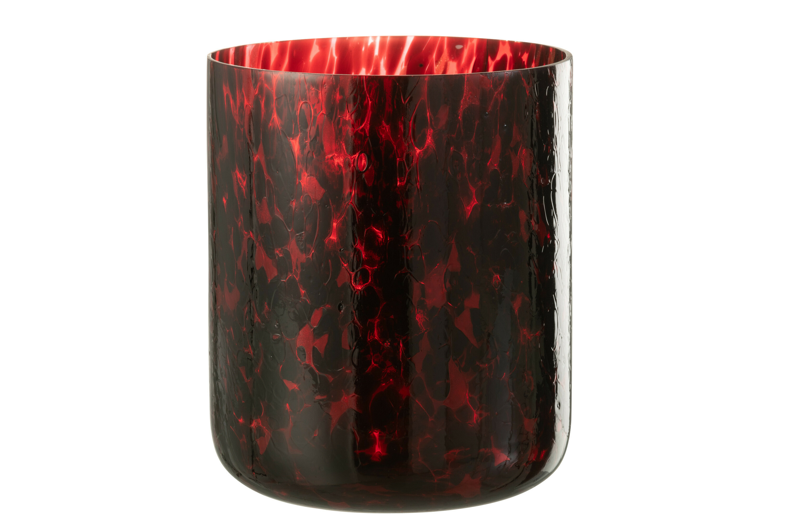 PHOTOPHORE VERRE TACHE ROUGE/NOIR EXTRA LARGE | Leroy Merlin